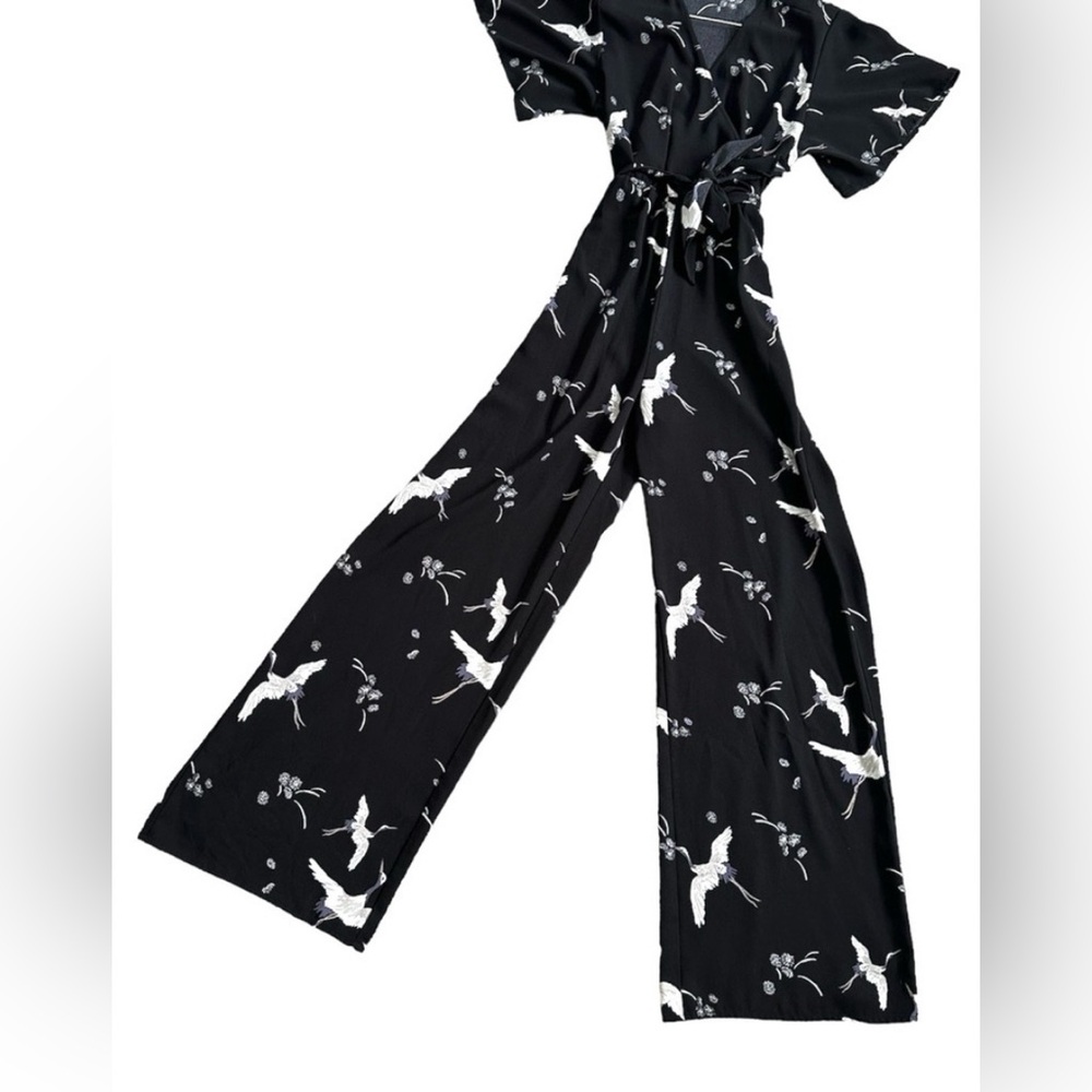 Leith Graceful Swan Kimono Style Romper S Tie Front Coquette Elegant Boho party - Picture 3 of 11